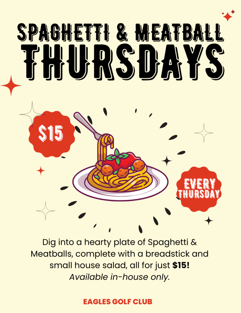 Dig into a hearty plate of Spaghetti & Meatballs, complete with a breadstick and small house salad, all for just $15!