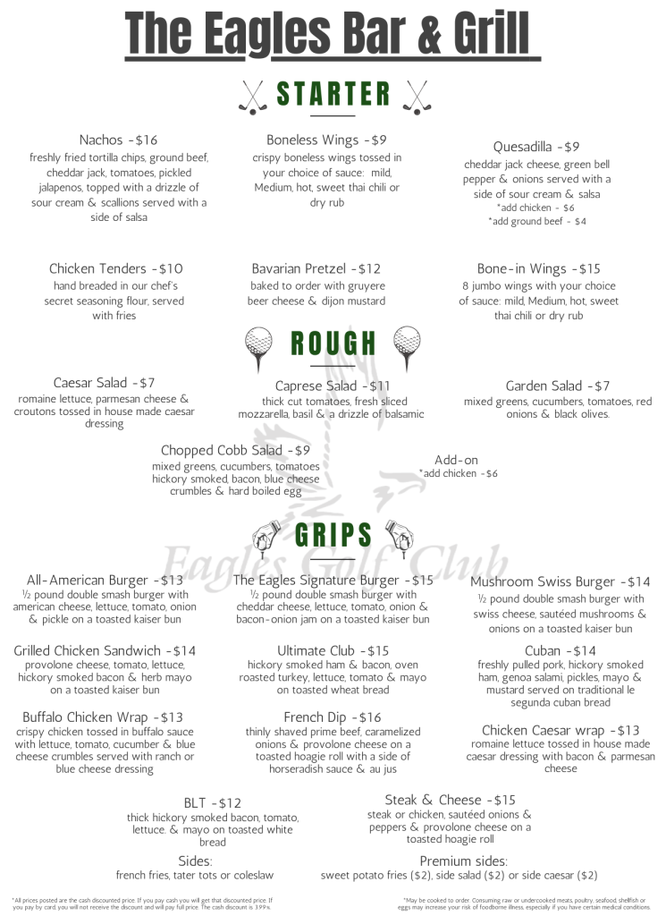 Dining eagles golf