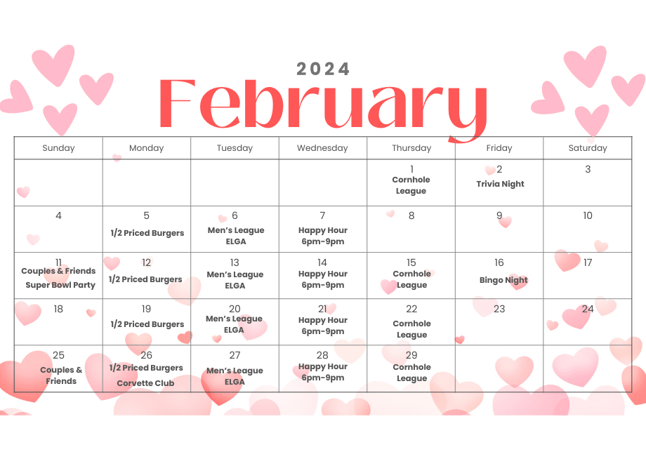 Black and White Elegant Minimalistic February 2024 Monthly Calendar (920 x 780 px)
